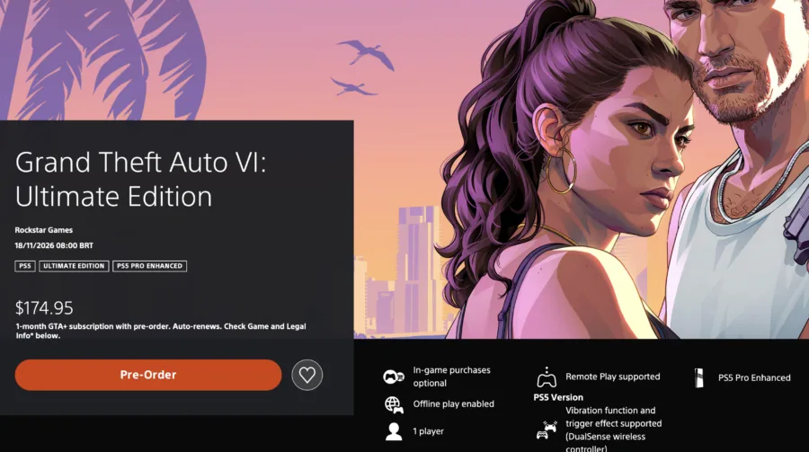 GTA 6 já começou a ser vendido e um país saiu na frente de todo o mundo